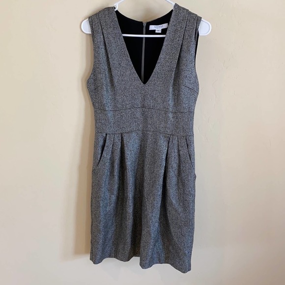 Adam Lippes‎ Metallic Silver Textured Mini Dress with pockets Size: 2 - Picture 1 of 7
